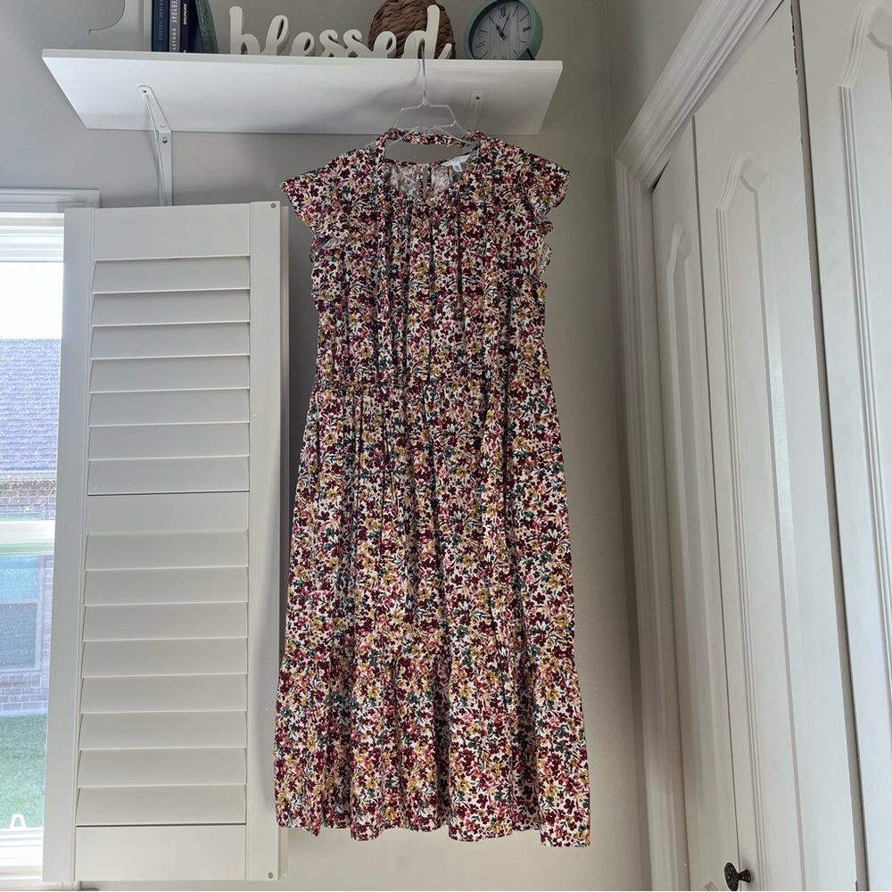 Time and Tru Floral Midi Dress - Multicolor